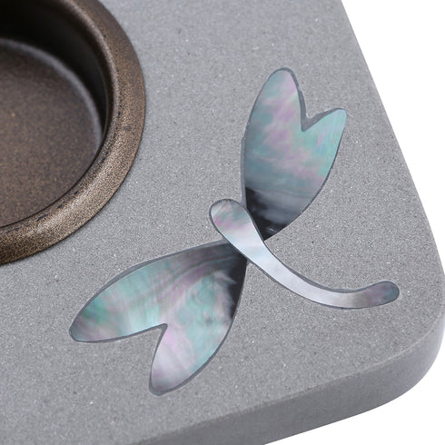 Square Tea Light Holder with Mother of Pearl Inlay